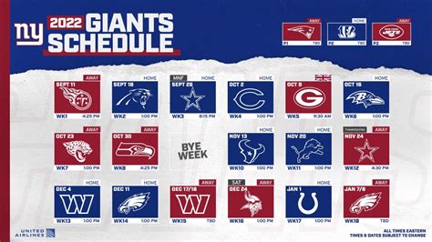 New York Giants Schedule Complete Schedule Tickets Matchup Information For NFL