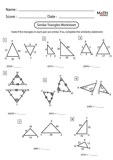 Similar Figures Worksheets Answers