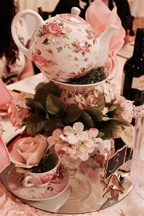 Tea Party Floral Teapot Centerpiece Etsy