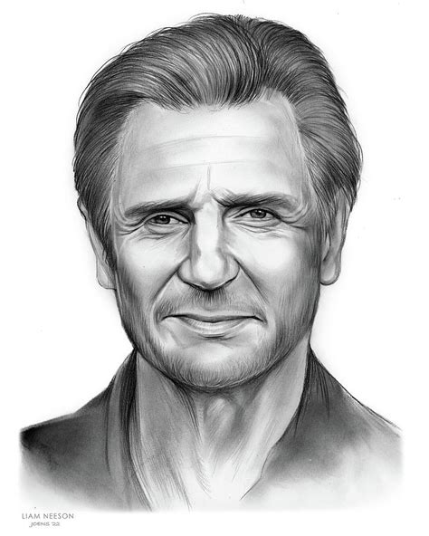 Liam Neeson 04may22 Drawing By Greg Joens Fine Art America