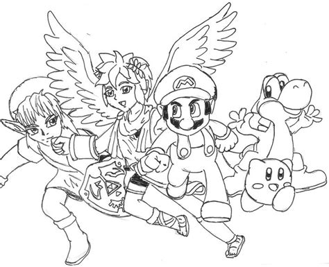 Super Smash Bros Coloring Pages - Annexhub - Coloring Home