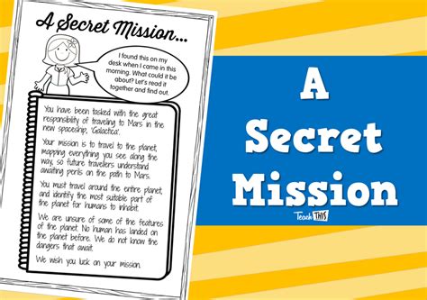 A Secret Mission Worksheet Teacher Resources And Classroom Games