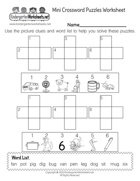 Word Puzzles Printable Worksheet