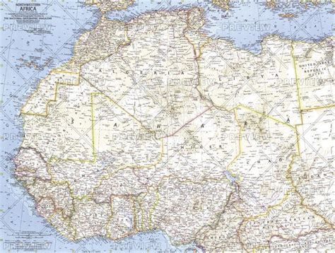 Northwestern Africa Map Published 1966 National Geographic Maps