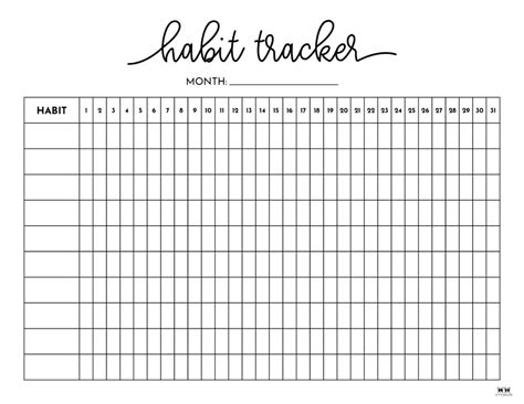 Free Printable Habit Tracker Printable Templates Free