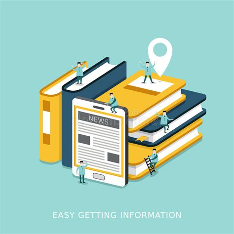 Easy Getting Information Concept Flat 3d Isometric Infographic Stock