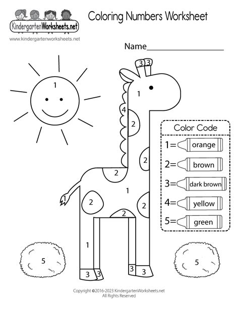 Coloring Worksheets For Kindergarten Kindergarten Coloring Pages