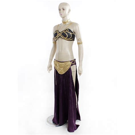 Cosplaydiy Womens Dress Star Wars Princess Leia Slave Dress Costume
