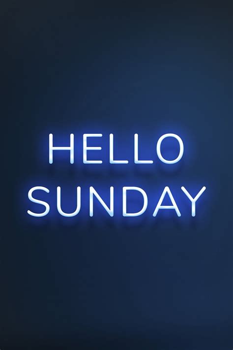 Hello Sunday Blue Neon Sign Free Photo Rawpixel