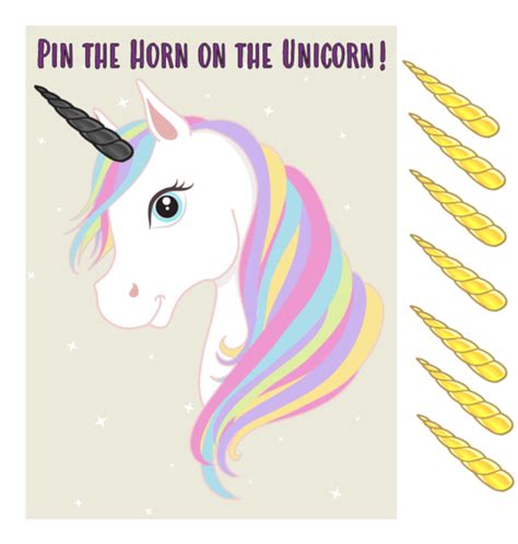 Party Supplies Kids Party Games Printable Pin The Horn On The Unicorn
