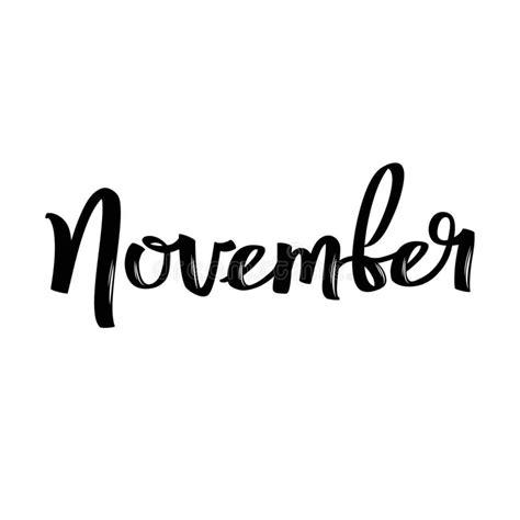 Hello November Hand Written Word Stock Vector Illustration Of Month
