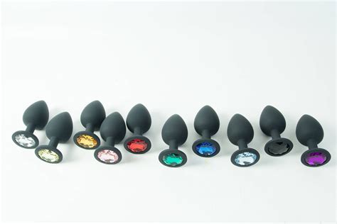 mature large black silicone jeweled anal plug butt play bdsm