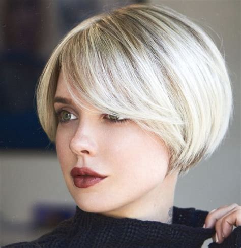 Check spelling or type a new query. Picture Of a short bob with side bangs is a chic retro ...