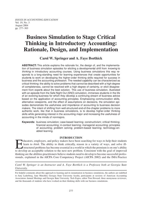 The development of an innovation known as technical drawing simulation (tds) application. (PDF) Business Simulation to Stage Critical Thinking in ...