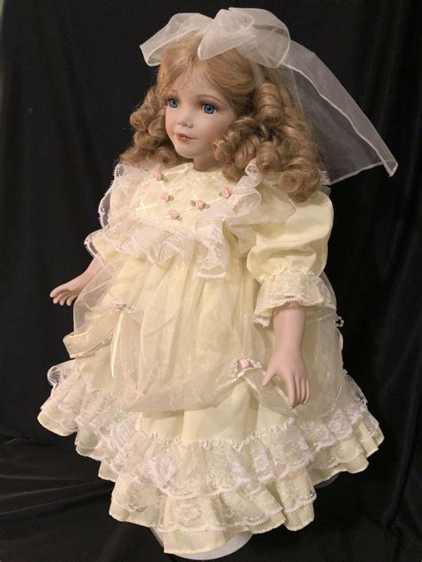24 High Quality Unbranded Porcelain Doll Curly Blonde Hair Yellow