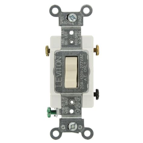 Leviton 20 Amp Commercial Grade 3 Way Toggle Switch Light Almond Cs320