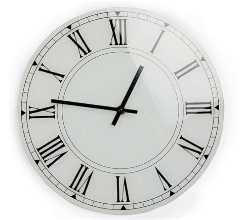 White Glass Wall Clock 30cm 5024418103158 Ebay