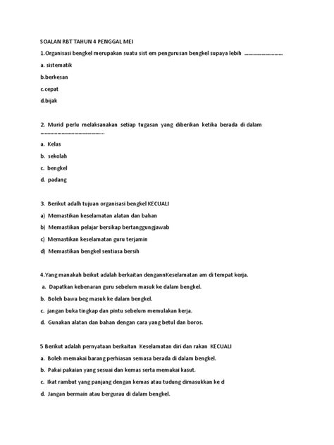 Soalan Rbt Tahun 4  Jiran