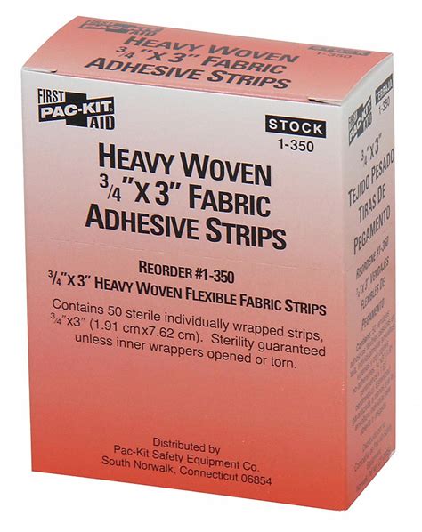 First Aid Only 3 In Lg 34 In Wd Adhesive Bandages 39n8761 350