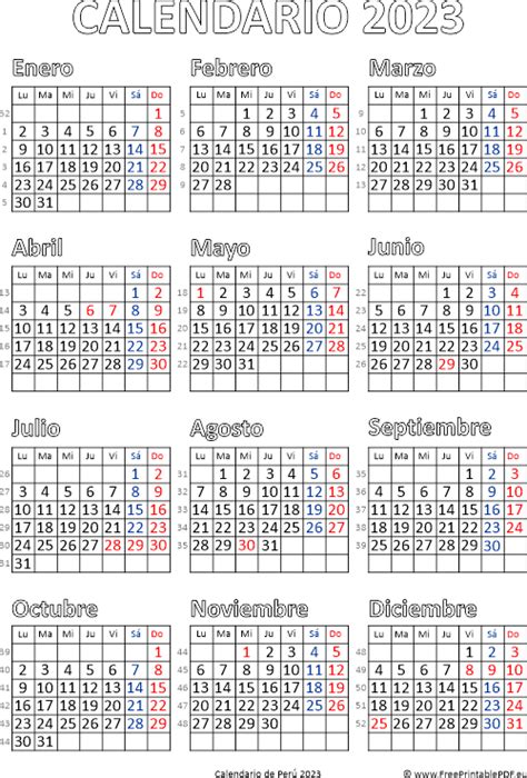 Calendario 2023 Peru Con Feriados Para Imprimir Pdf Php Viewer Imagesee