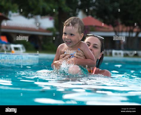Joyful Mother With A Baby Bathe Stock Photo Alamy