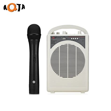 Aqta At 112usb Portable Voice Amplifier Handheld Mic Off White Us