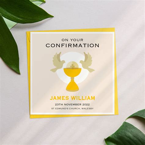 Personalised Confirmation Doves Card By Lisa Marie Designs