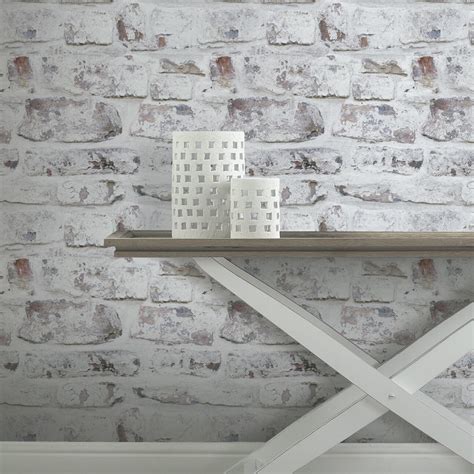 Arthouse Whitewashed Wall White 335 X 22 Brick Wallpaper And Reviews