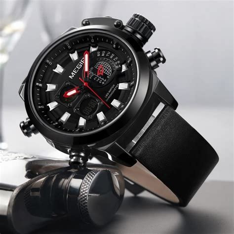 Megir Montre Homme Top Luxe Chronographe Sport Montre Bracelet