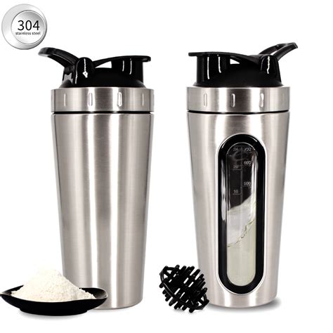 750ml Stainless Steel Protein Shaker Bottle With Visiable Window