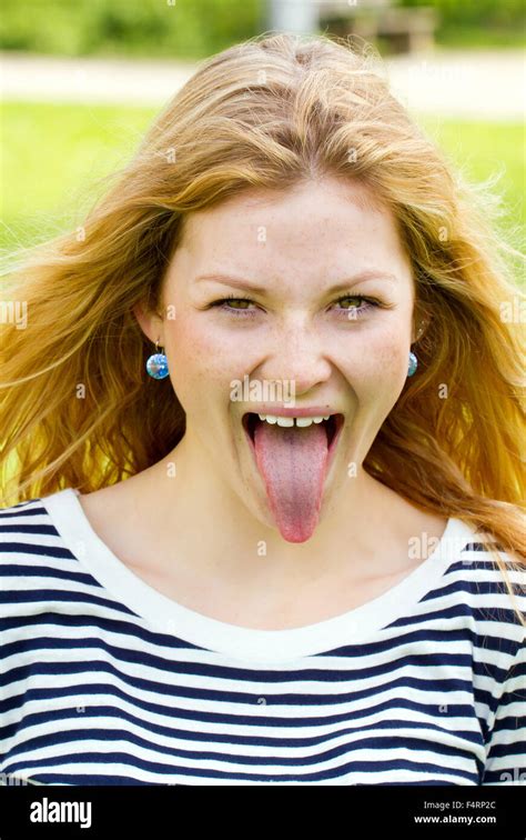 Woman Sticking Out Tongue Showing Hi Res Stock Photography And Images
