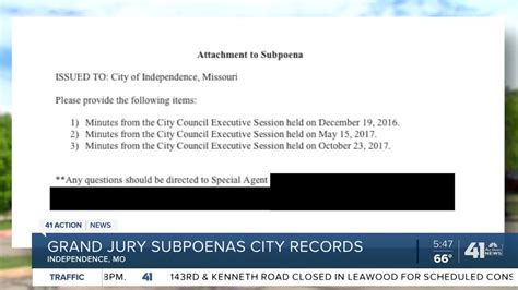 Federal Grand Jury Subpoenas Records From Independence