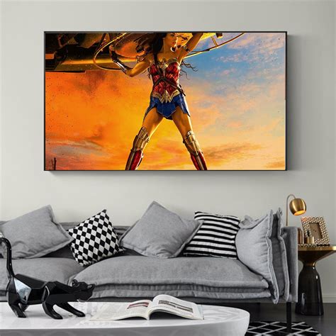 Movie Poster Wonder Woman Oil Painting On Canvas Hand Painted Movie