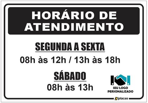 Placa De Horario De Atendimento Educa