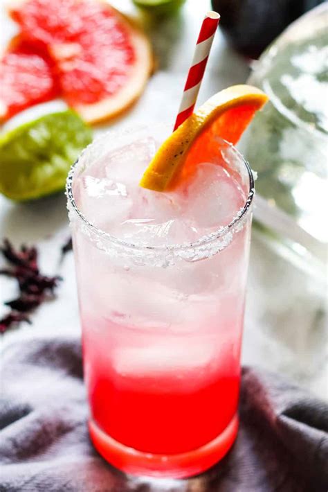 Hibiscus Paloma Cocktail - Sweet, Floral and Refreshing