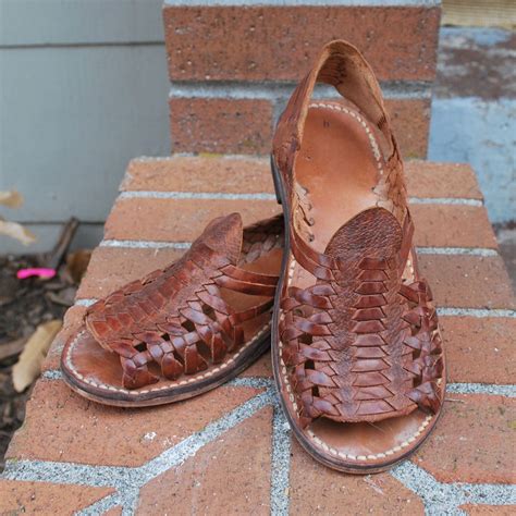 Vintage Classic Woven Leather Huarache Sandals Etsy Leather