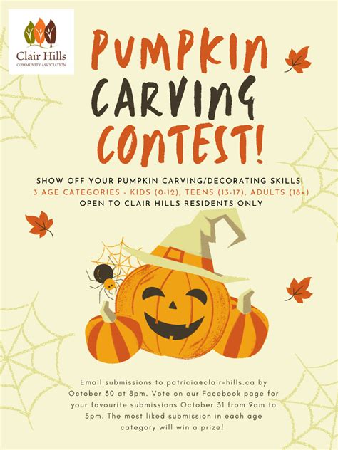 Pumpkin Carving Contest The Clair Hills Community Association