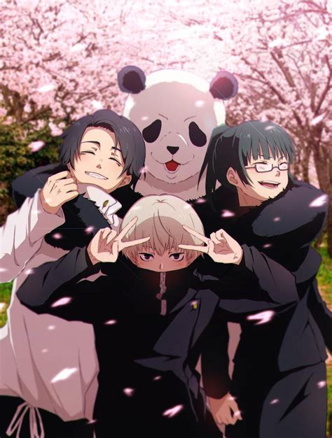 Yuta Toge Maki E Panda Jujutsu Kaisen Anime Anime Art
