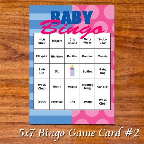 gender reveal party game cards bingo and by redvelvetparties
