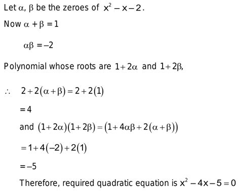 6 if alpha and beta are the zeroes of the quadratic polynomial xsquare x 2 find the