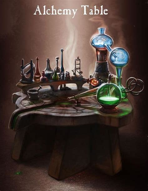 alchemy table concept art fantasy concept art concept art alchemy