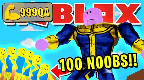Play As Big Noob And Battle Thanos Roblox Roblox Free Robux Promo