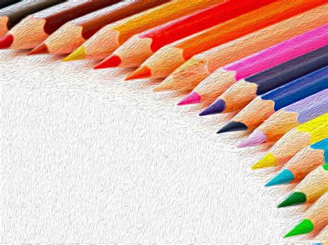 Colored Pencils Painting Background Powerpoint Designs