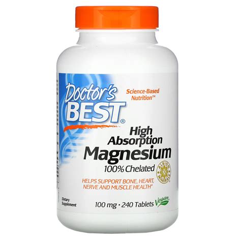 Doctors Best High Absorption Magnesium 100 Chelated With Albion