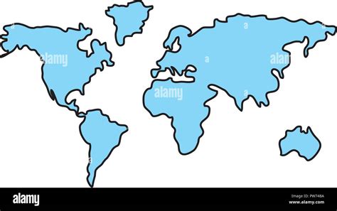 Mapa Del Mundo Silueta Imagen Vector De Stock Alamy