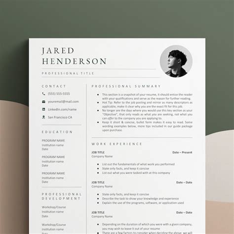 Cv Template Minimalist Resume Template Word Modern Resume Etsy Australia