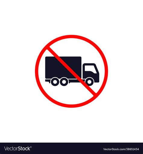 No Trucks Sign Truck Prohibition Sign Royalty Free Vector