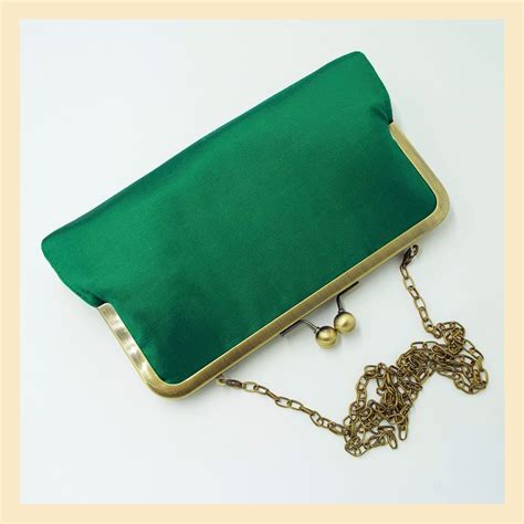 Shoulder Bag Green Silk Clutch Bag In Emerald Green Evening Purse