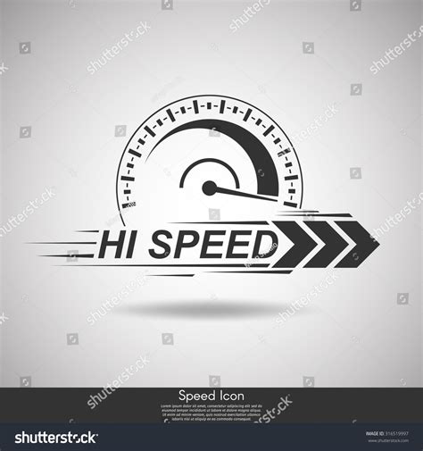 Speedometer Silhouetteabstract Symbol Of Speed Logo Designvector Icon