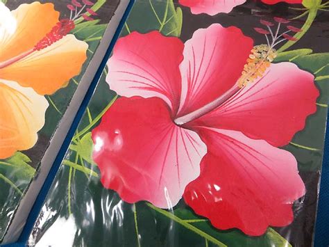 6 Pcs Wholesale Balinese Art Hibiscus Flower Oil Painting